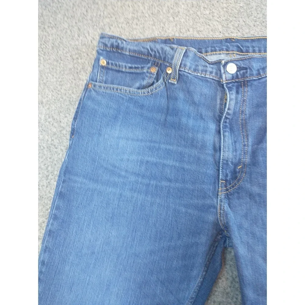 Levi Strauss Mens Straight Leg Jeans Blue Medium Wash WaterLess 38x31